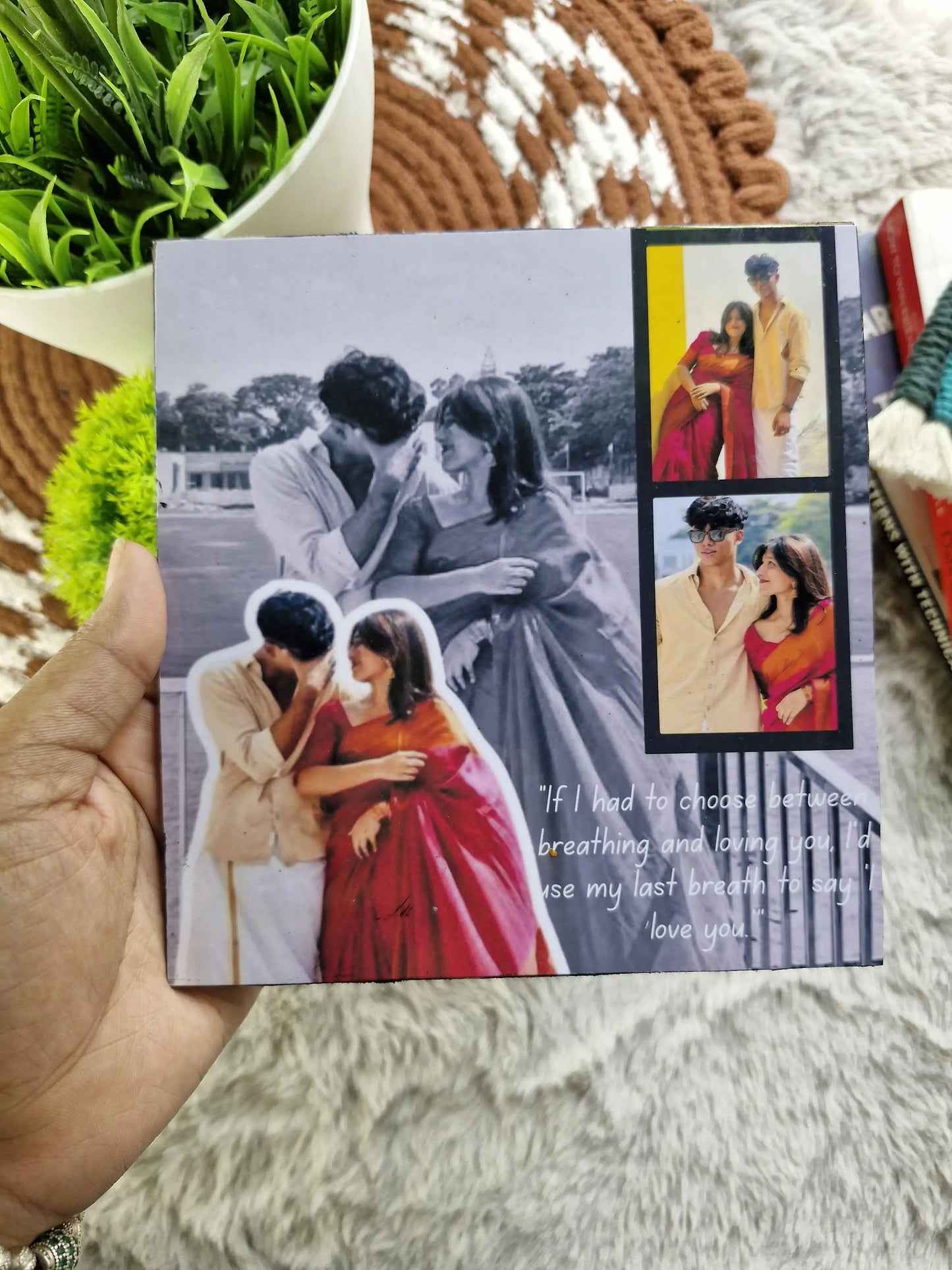 Personalized Rakhi Gift Hamper – Photo Collage, Keychain & Rakhi