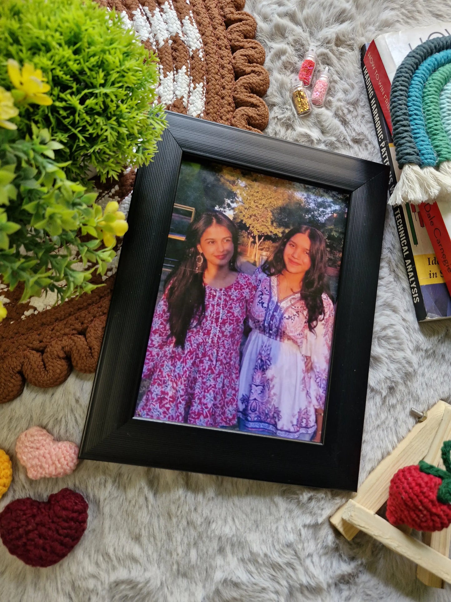Personalized Rakhi Gift Hamper – Photo Frame, Keychain & Card