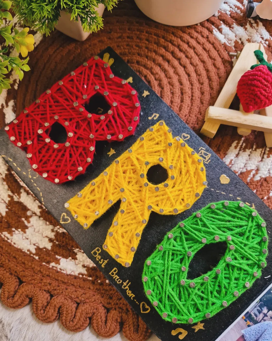 Best Bro Sis String Art – Personalized Handmade Sibling Gift