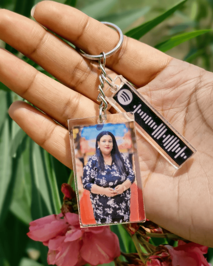 Custom Spotify Code Photo Keychain