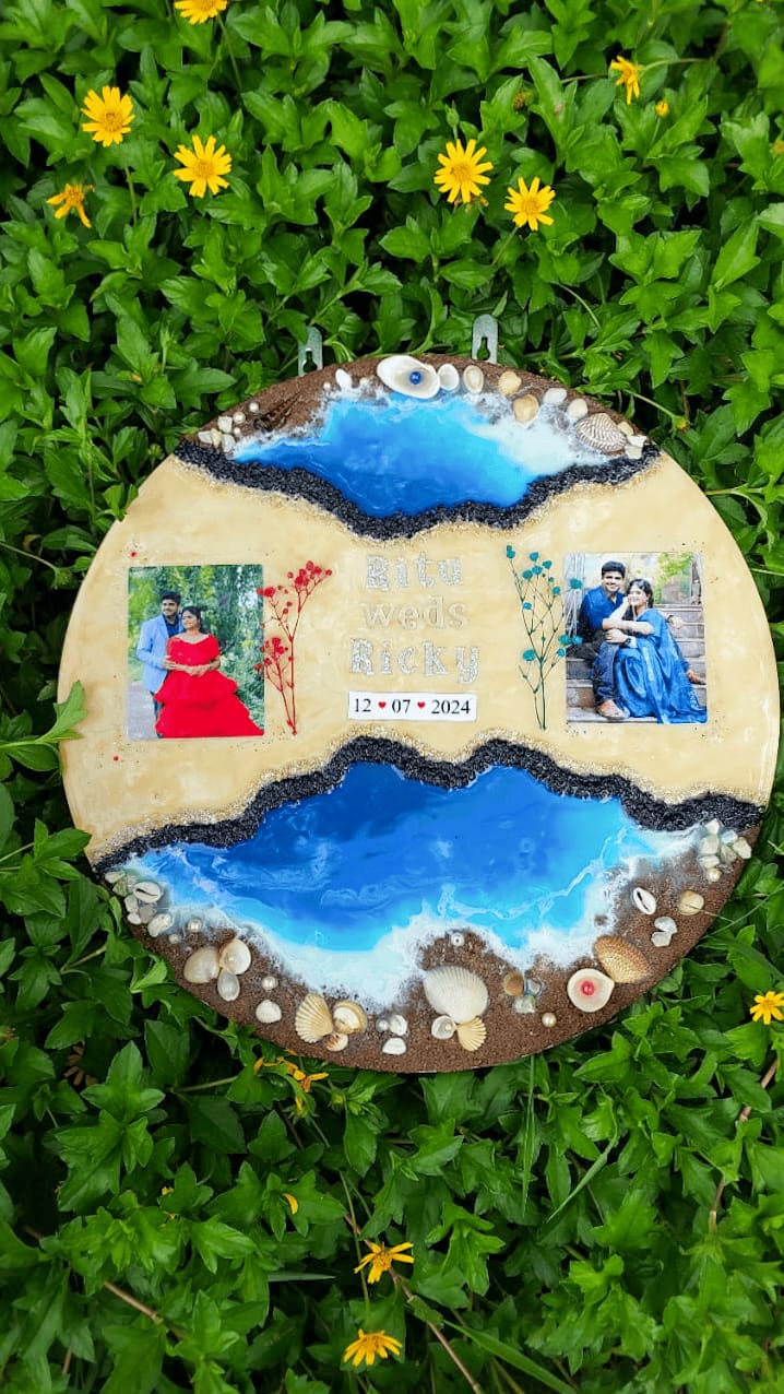 Personalized Beach Resin Photo Frame