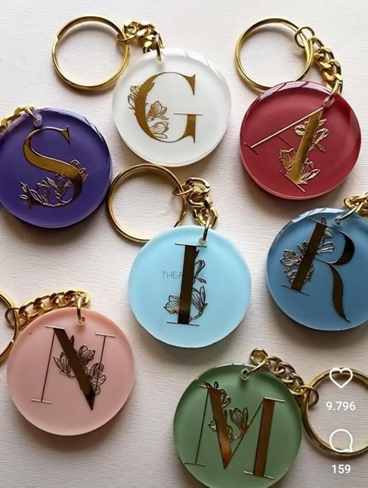 Personalized Round Resin Keychain