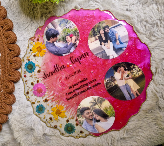 Resin Photo Frame Couple's Name, Date & Quote Keepsake