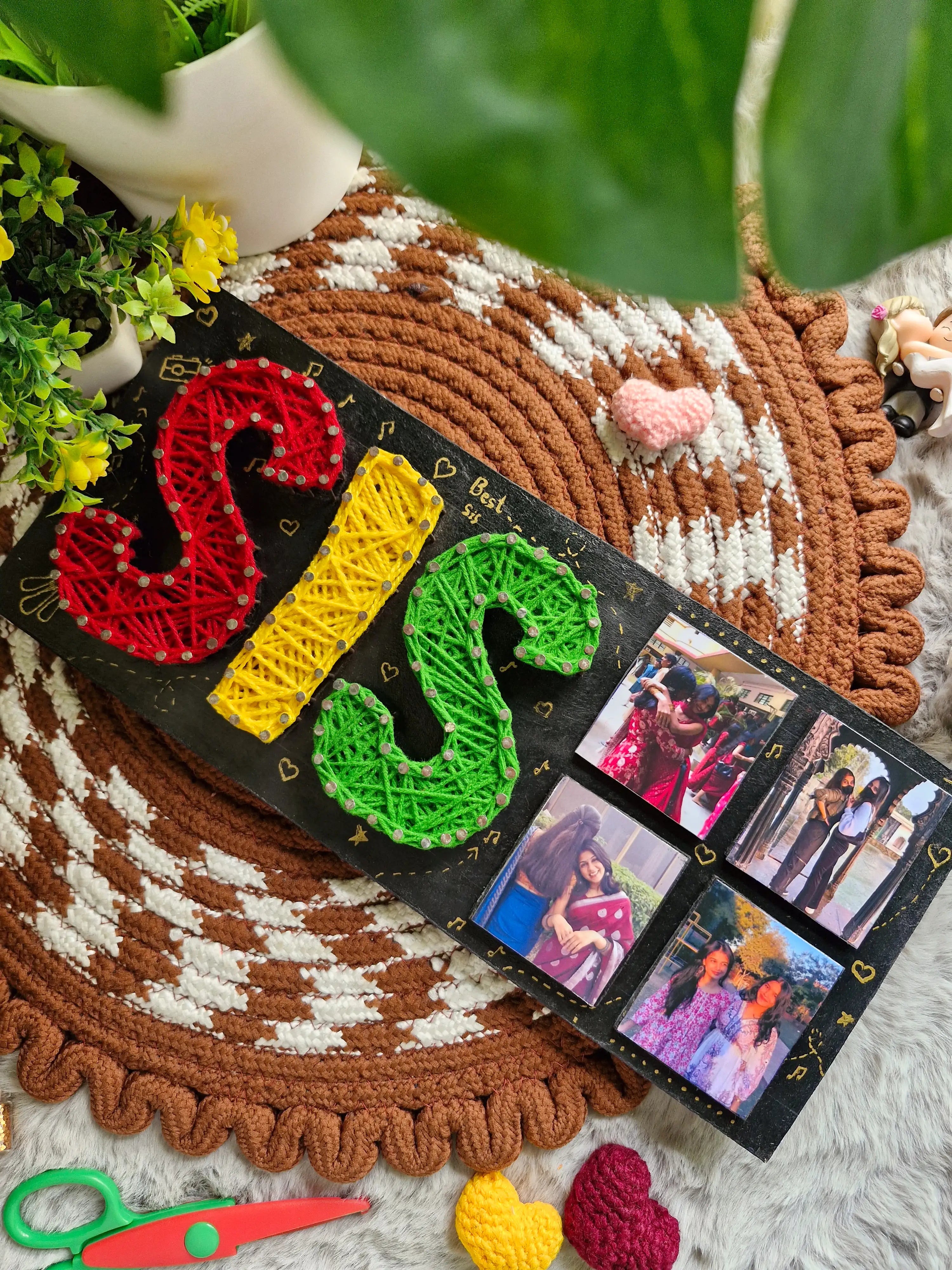 Personalized Rakhi Gift Hamper for Sister – String Art, Photos & More