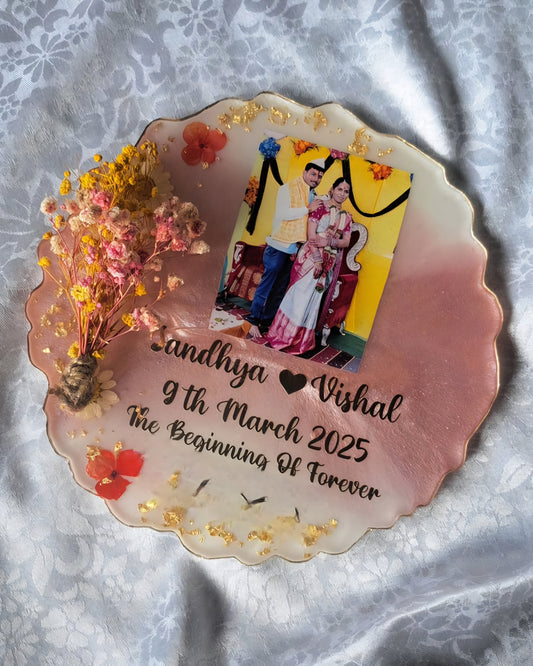 Personalized Resin Flower Photo Frame