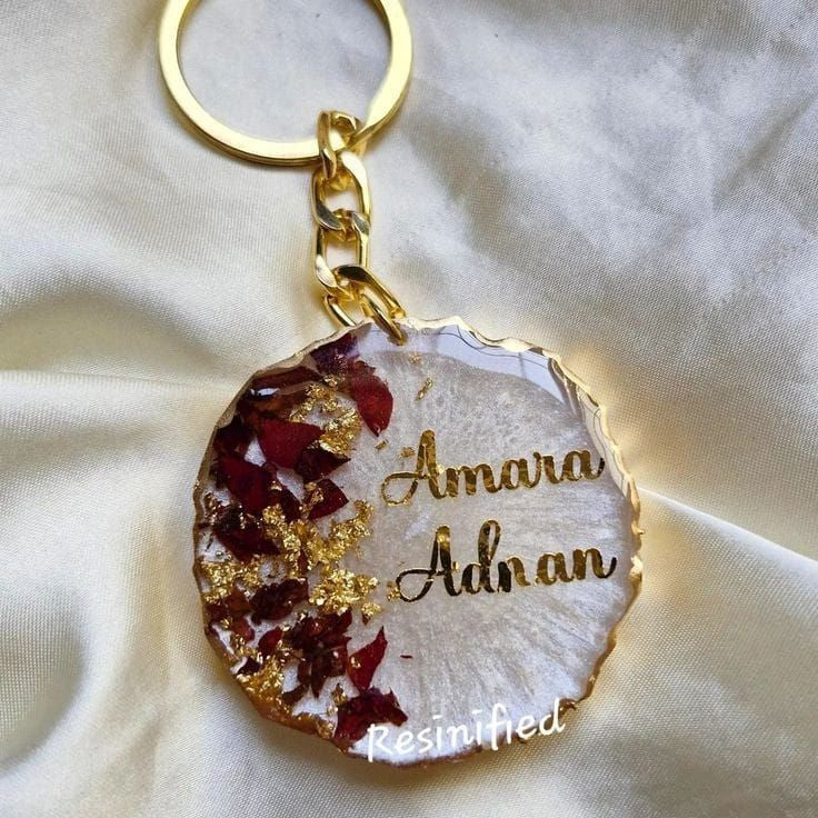Personalized Round Resin Keychain