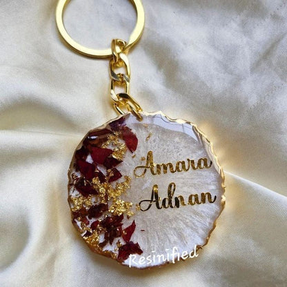 Personalized Round Resin Keychain