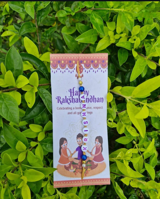 Personalized Name Letter Rakhi – Custom Handmade Design for Brother
