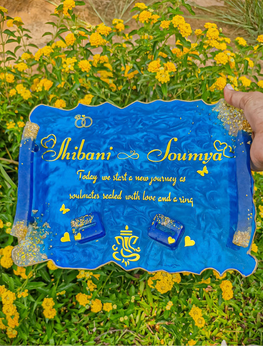 Personalized Resin Engagement Ring Platter
